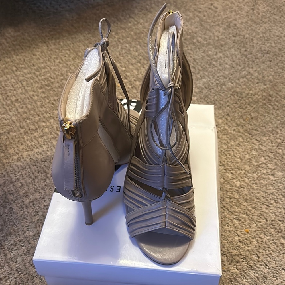 Elegant Beige Strappy Heels